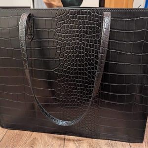 Beis large work tote in black croc